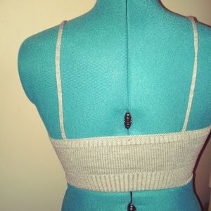 Shein Gray spaghetti straps crop acrylic sweater tank size small